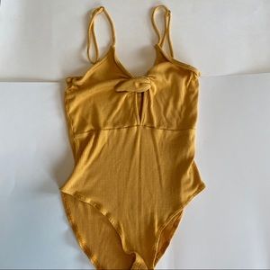 yellow tie bodysuit